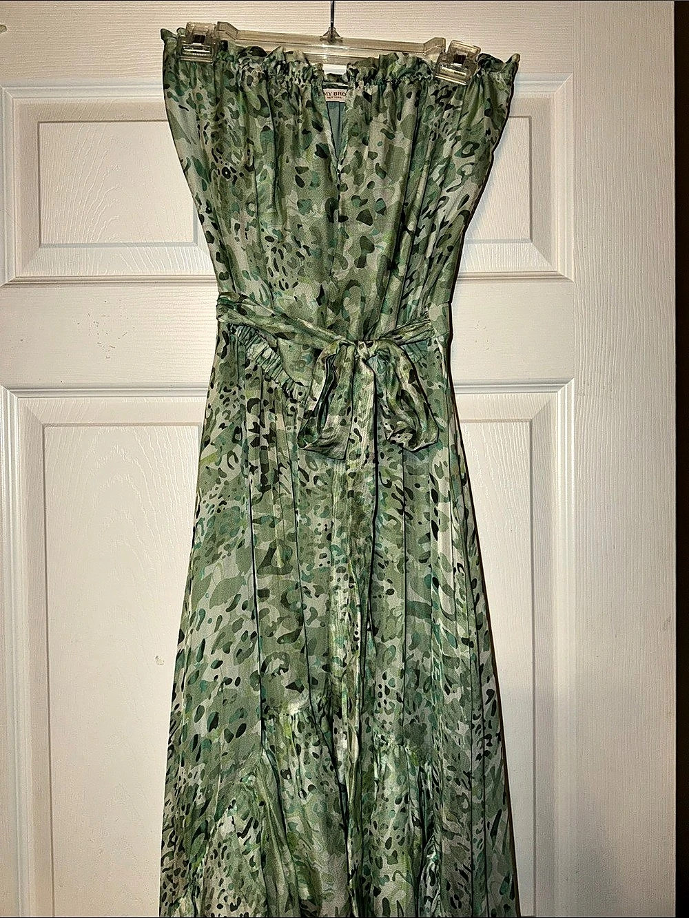 Ramy Brook Green Animal Print Maxi Dress